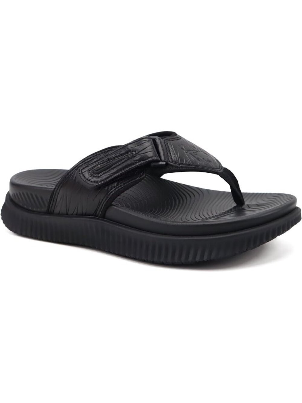 Men's Black Orthotic Cushion Flip Flops Athletic Recovery Soft Foam Sandal Shoes